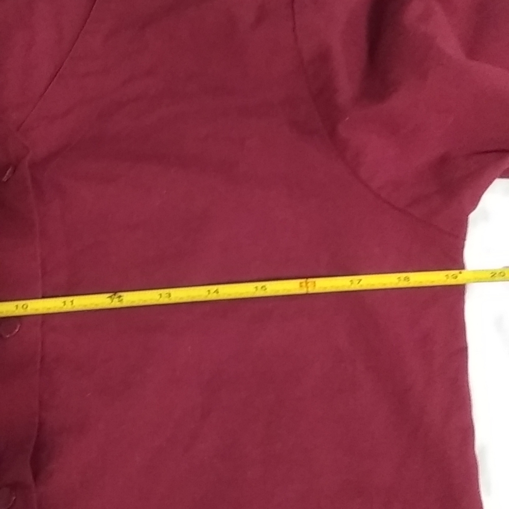 Scrub Top - (2/$10) Burgandy Button Down - Picture 7 of 9